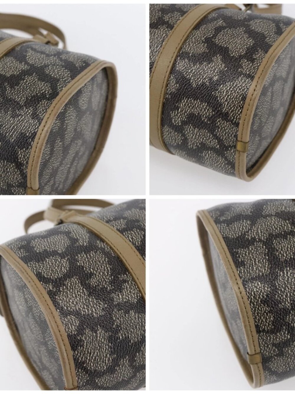 SAINT LAURENT Hand Bag PVC Canvas Gray Beige Auth fm4973 - Picture 16 of 16
